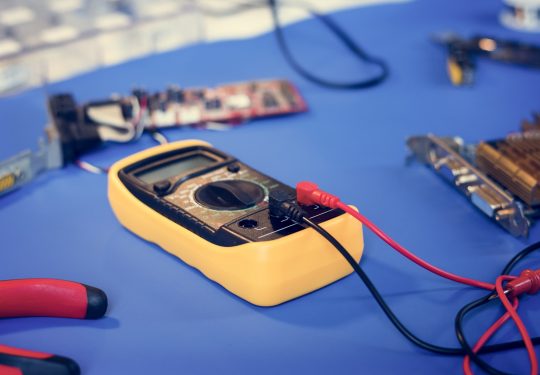 Closeup of multimeter electric measure meter